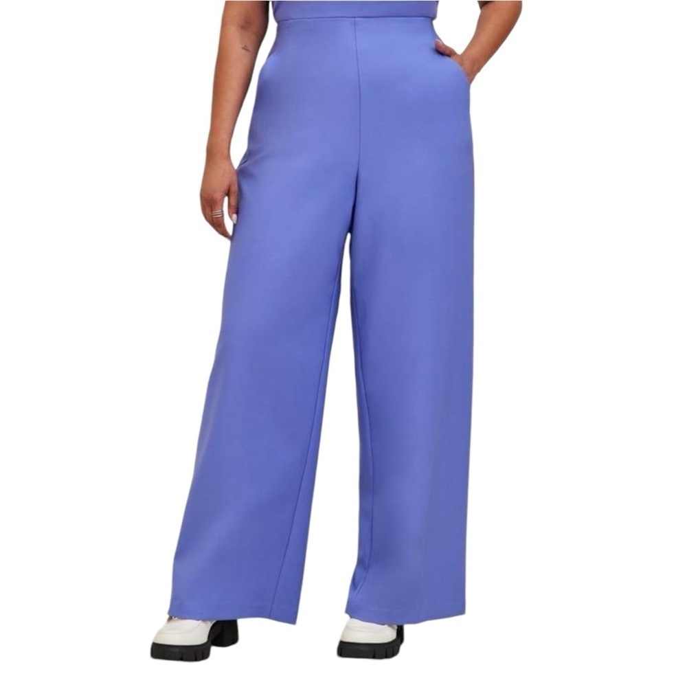 Torrid‎ Pull-On Wide Leg Studio Refined Crepe High-Rise Pant  Periwinkle 1 Tall